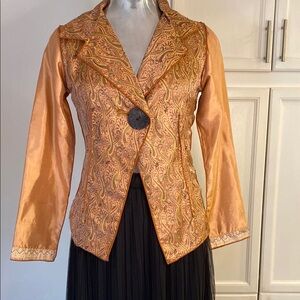 Elegant Paisley light bronze Jacket - silk